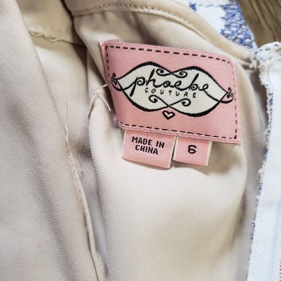 PHOEBE COUTURE Lace Dress Cutout Back Sheath Dress SIZE 6 - Picture 11 of 13